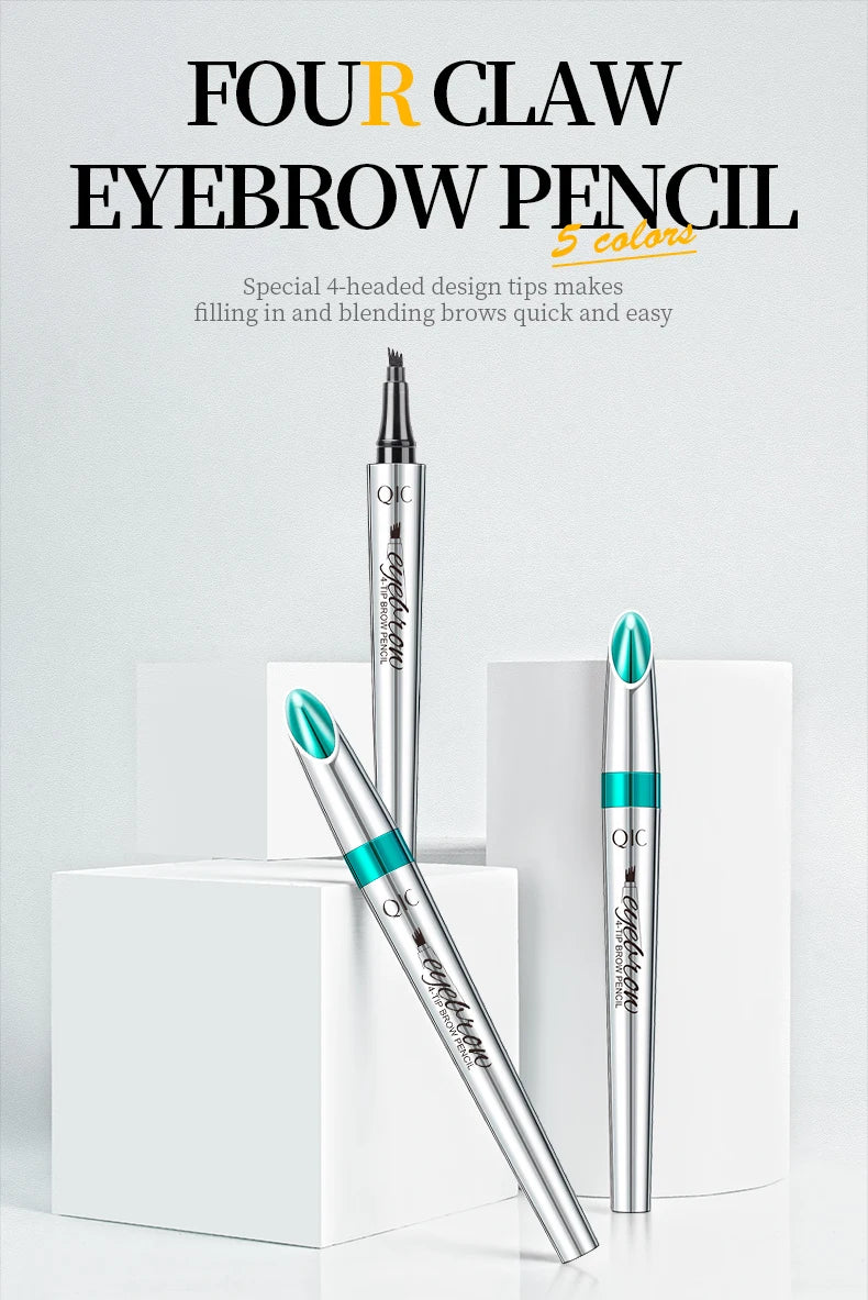 4 Points Eyebrow Pen 5 Colors Liquid Brow Pencil Dark Brown Microblading Eyebrow Pencil Waterproof Eyebrow Tattoo Pen Cosmetics
