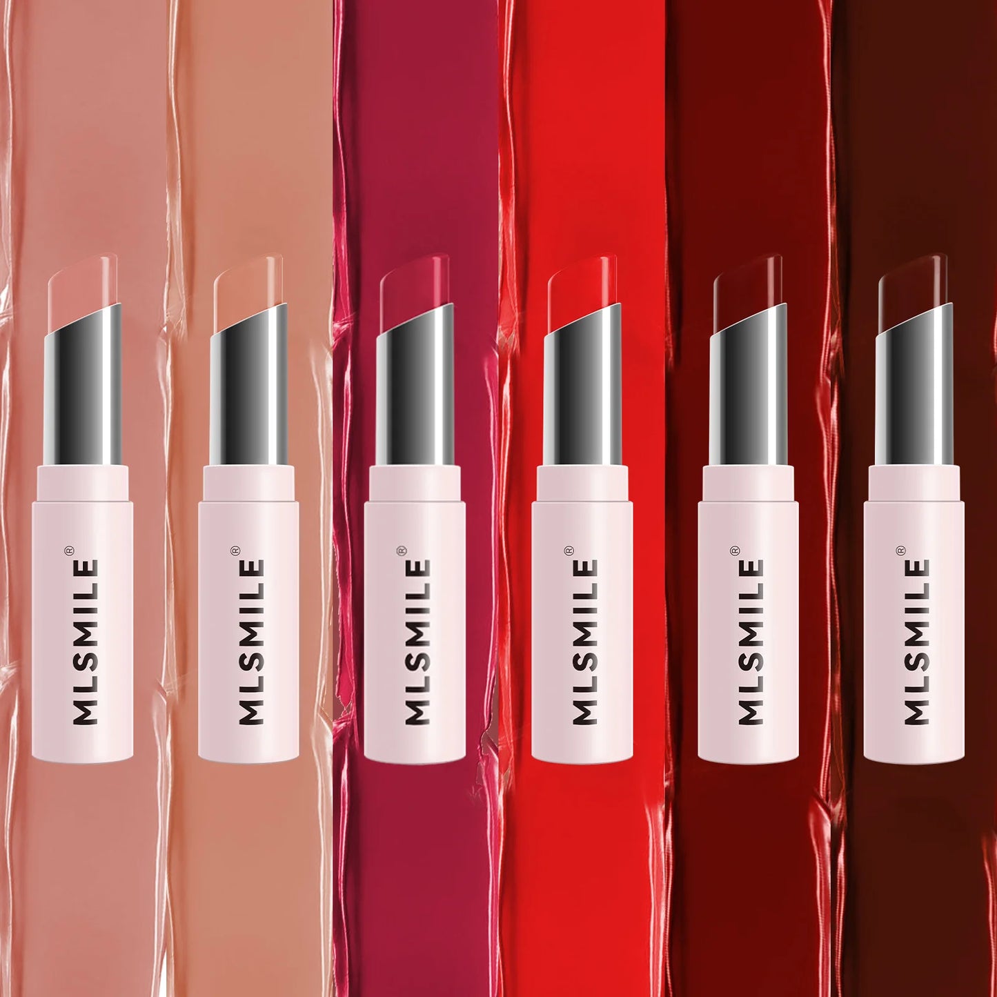 MLSMILE 6 Color Tube Lipstick natural long-lasting moisturizing moisturizing smooth gloss white and easy color lipstick