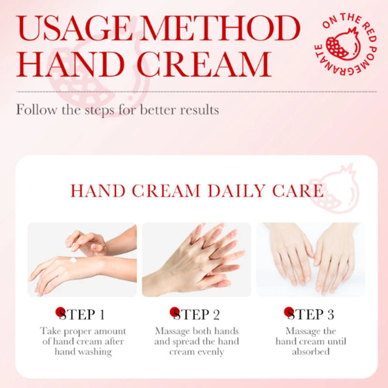 Lasting Moisturizing Bone Collagen Hand Cream Long Term Nourishing Pomegranate Hand Cream Korean Skin Care Handcare Products