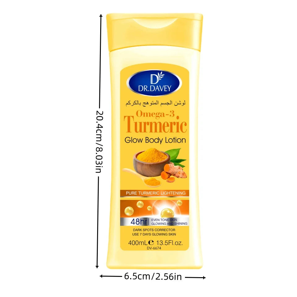 400MLTurmeric Body LotionTurmeric body lotionLarge Capacity Four Seasons Moisturizing Body Lotion Refreshing Non-Greasy Fragranc