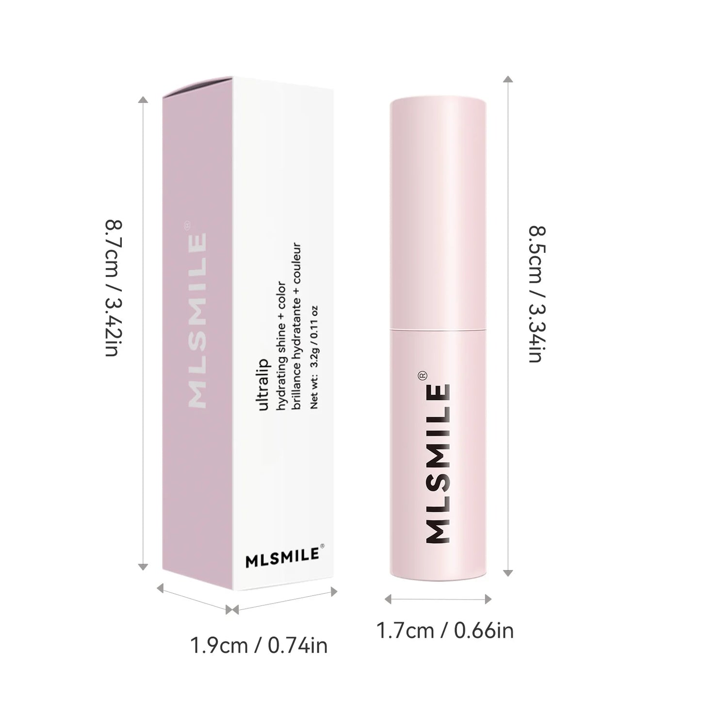 MLSMILE 6 Color Tube Lipstick natural long-lasting moisturizing moisturizing smooth gloss white and easy color lipstick