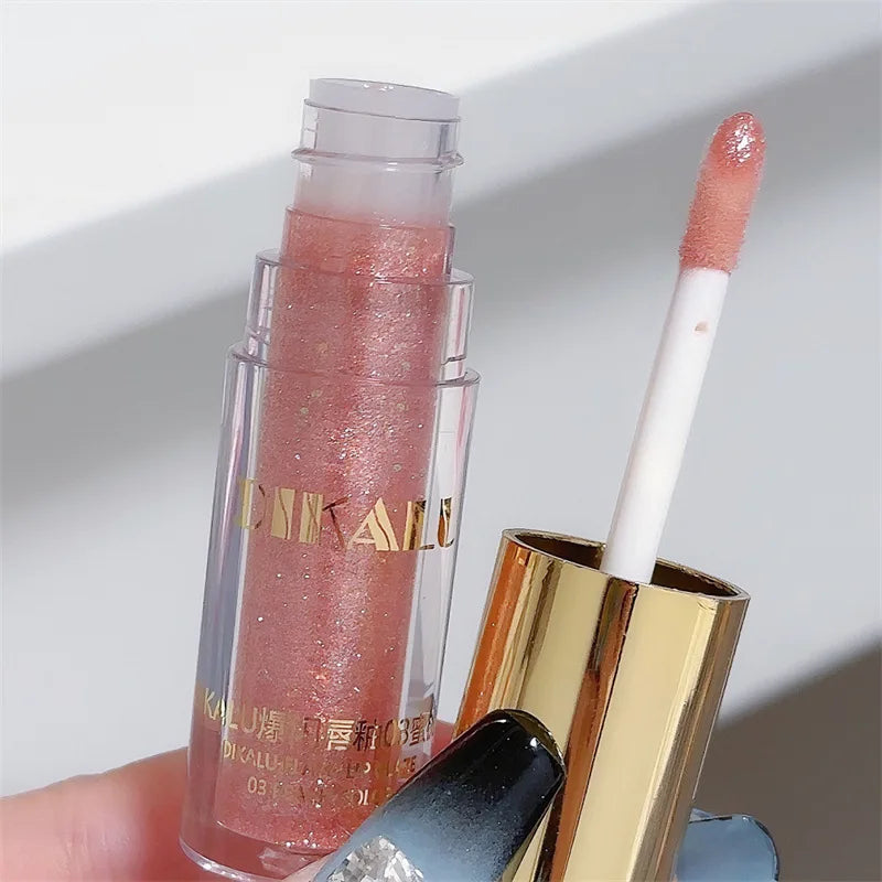 Waterproof Diamond Shimmer Glitter Lip Gloss 5 Colors Sparkling Glitter Liquid Lipstick Diamond Pearl Lip Gloss Sexy Lip Make Up