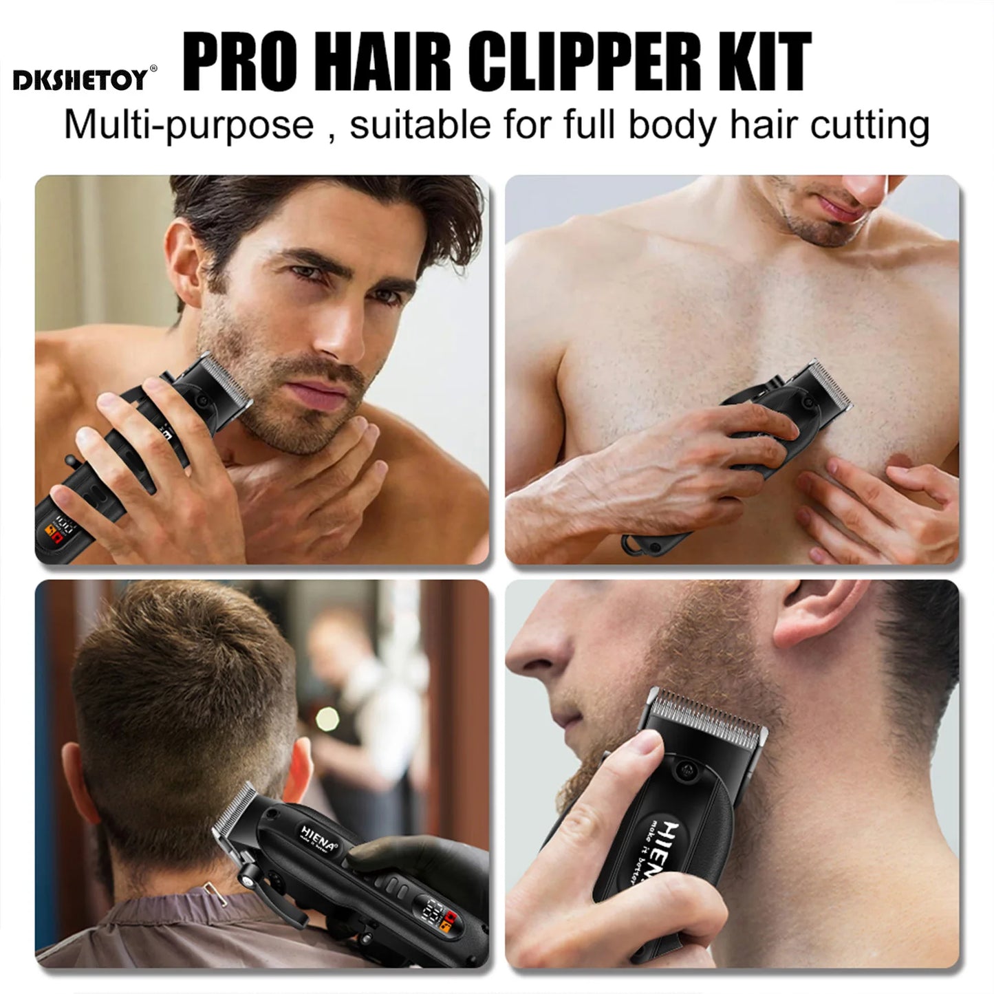 Professional Barber Clippers Digital Display Sharp Blade HYN-222 Electric Clipper for Haircut Beard Shaver Barbershop