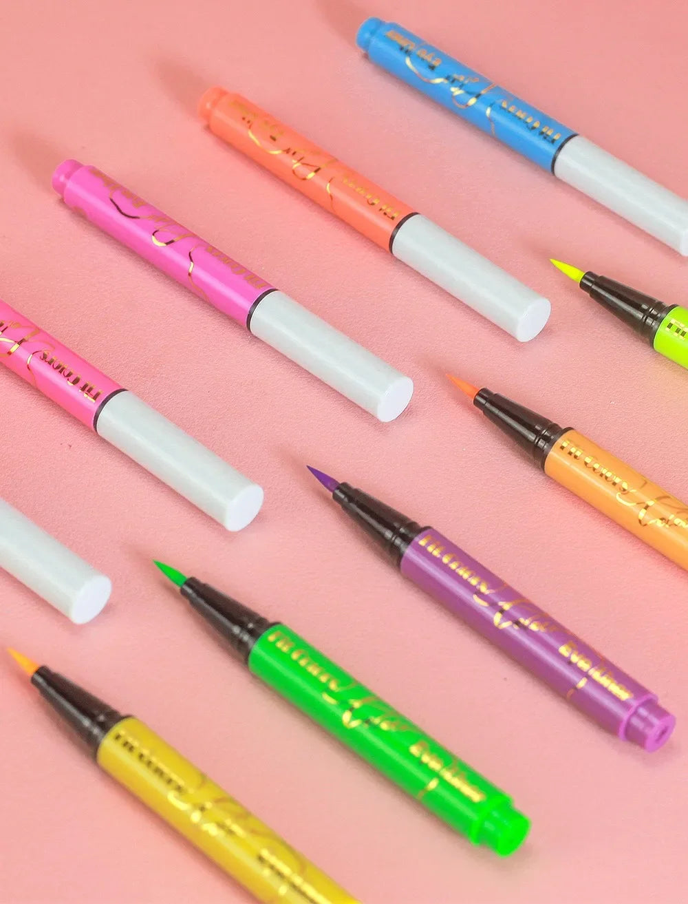 12Colors Liquid Eyeliner Neon Colored Halloween Liner Eyeliner Pen Waterproof UV Blacklight Fluorescent Face Body Paint Makeup