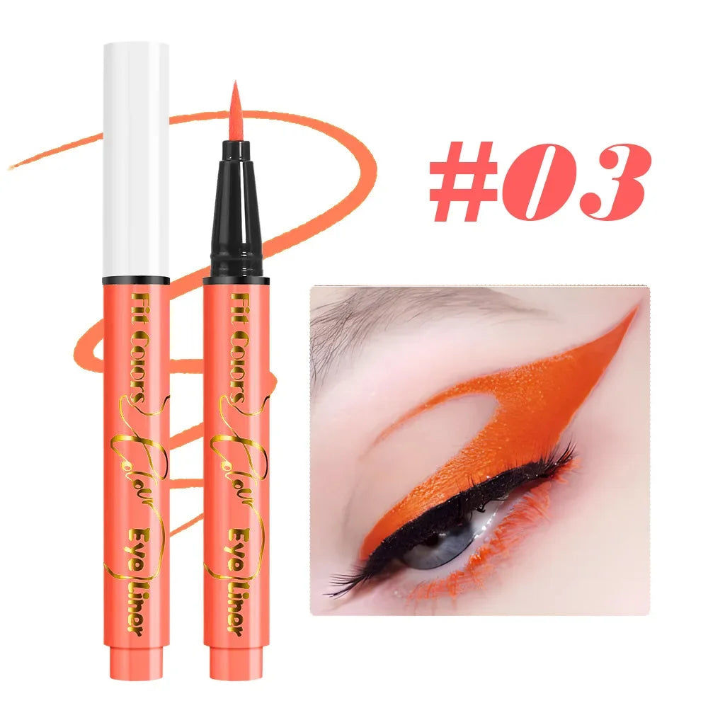 12Colors Liquid Eyeliner Neon Colored Halloween Liner Eyeliner Pen Waterproof UV Blacklight Fluorescent Face Body Paint Makeup