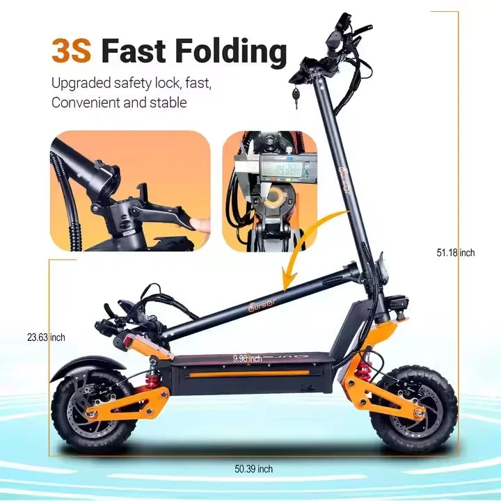 X5 6000W Dual Motor Eelectric Scooter in China Stock 60v 40ah Large Battery Remote Scooter with Seat 11-inch Tires