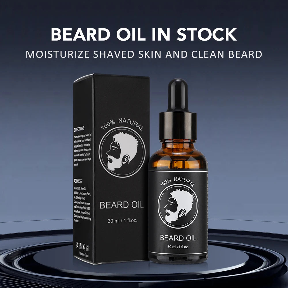 30ml Beard Oil For Men Deep Moisturizing Nourishing Beard Care Essence Oil Smooth Soften Shiny Anti-frizz Plant Beard Serum