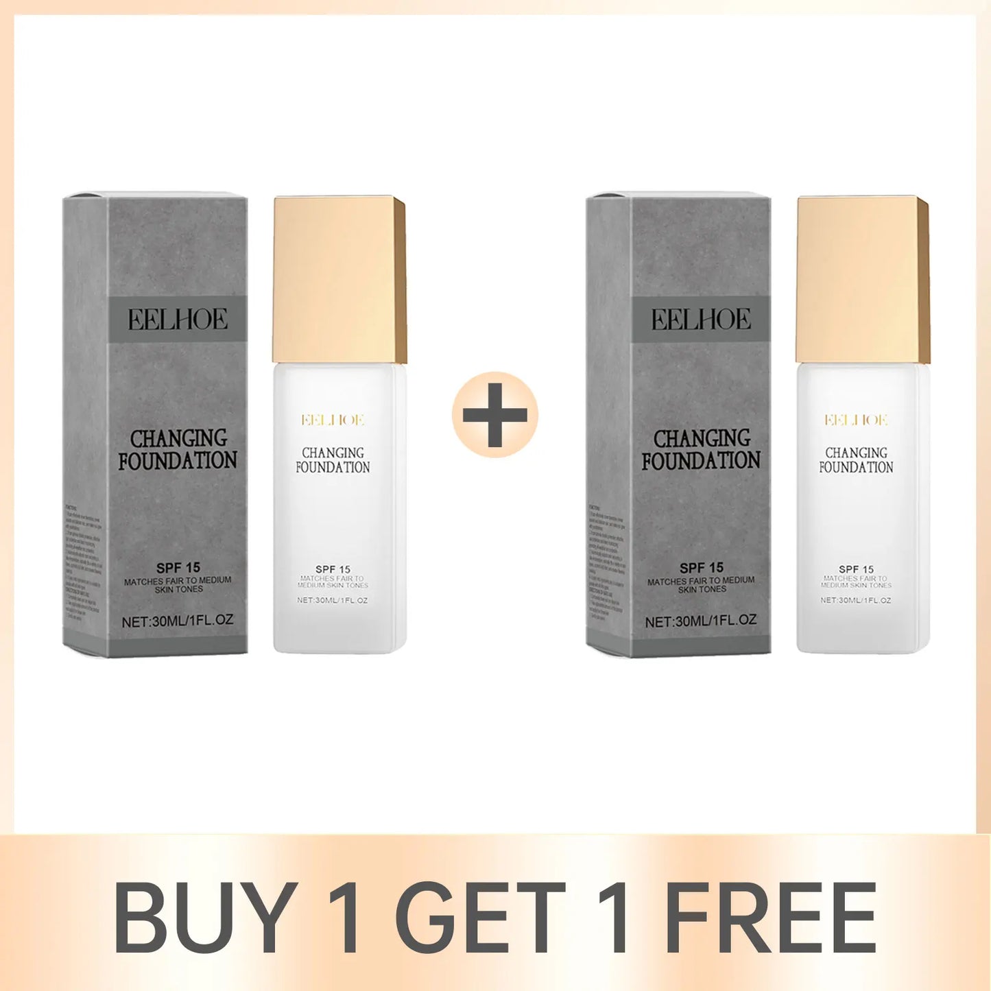 EELHOE Color Changing Foundation Liquid Waterproof Contour Concealer Soft Matte Long Lasting Hydrating Foundation Base Cosmetics