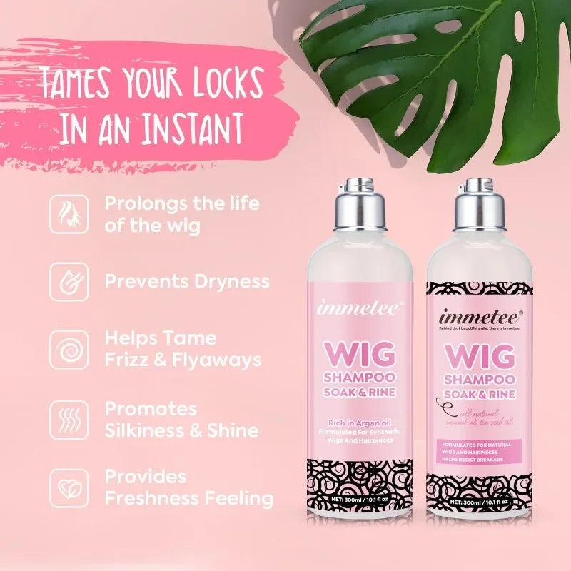 Wig Shampoo Professional Wig Solution for Human and Synthetic Hair Wig Braided Hair Pieces To Clean, Restore and Nourish Hair