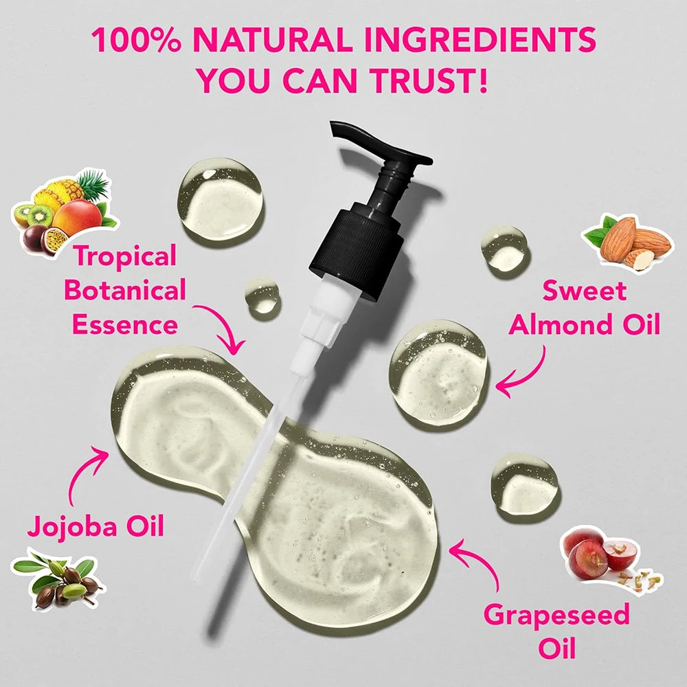 8.5 OZ Passion Sensual Jojoba Oil Natural Body Massage Oil for Couples Relaxing Perfect Glide & Smooth Skin, Tropical Paradise