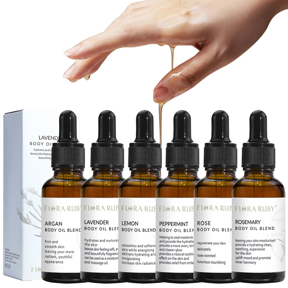 Essential Oils for Body Massage Oil Relax Therapeutic Body Oil Lavender Rosemary Lemon Peppermint Rose Argan Jojoba Massage Oil