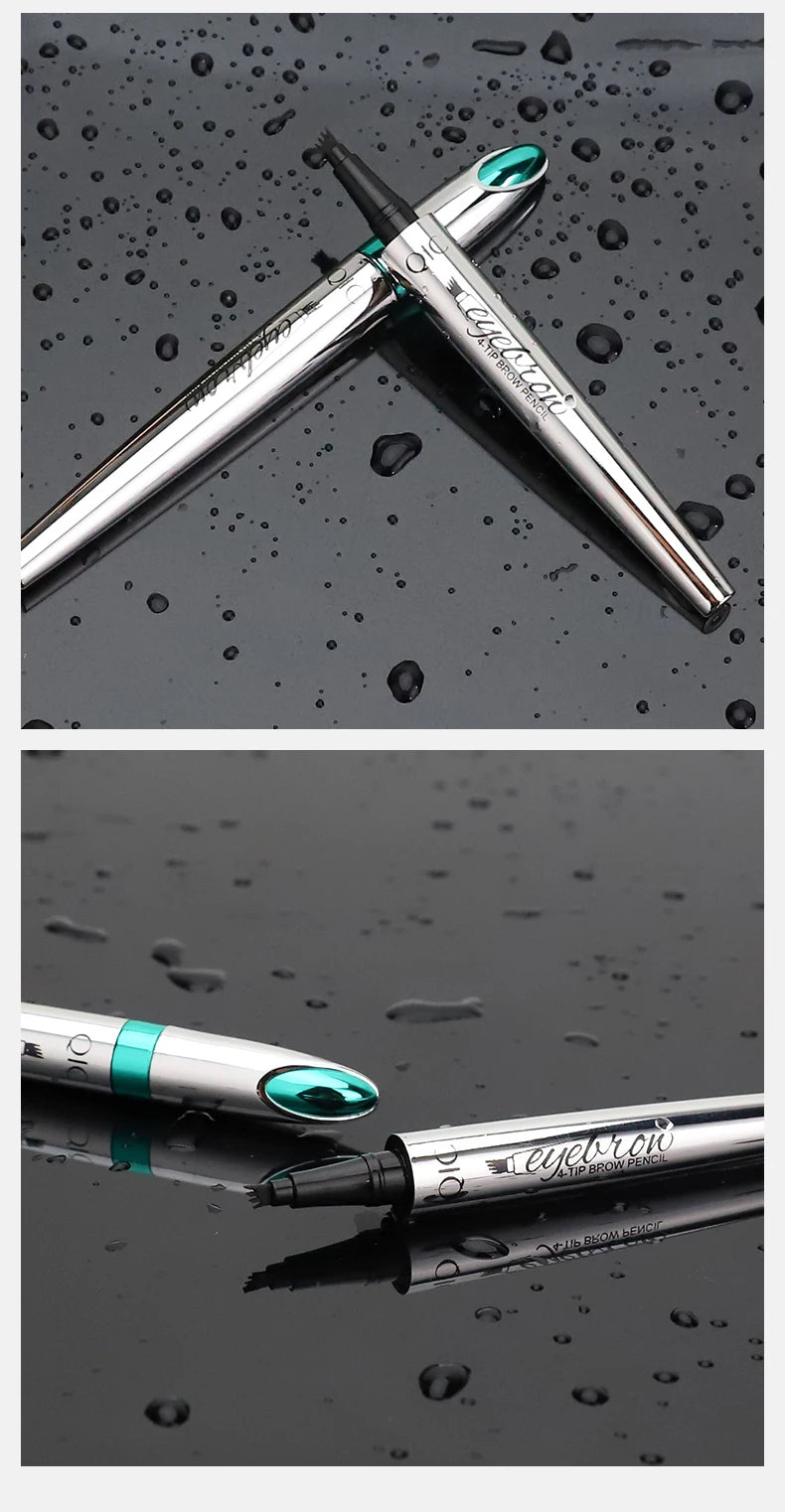 4 Points Eyebrow Pen 5 Colors Liquid Brow Pencil Dark Brown Microblading Eyebrow Pencil Waterproof Eyebrow Tattoo Pen Cosmetics