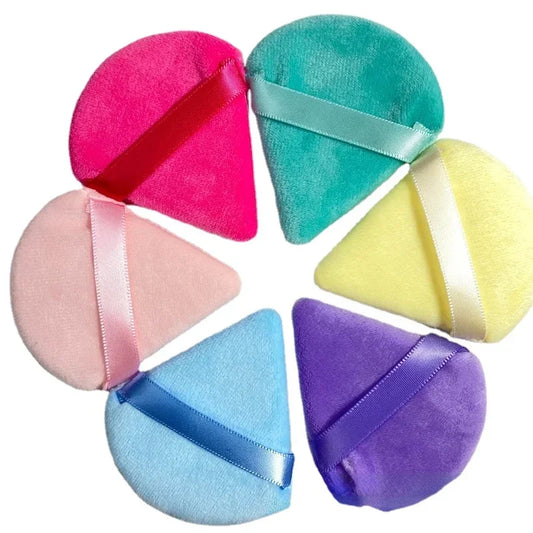 1pc Velvet Triangle Shaped Powder Puff Wet Dry Used Washable Soft Makeup Sponge Tool For Foundation Powder Blusher Wholesale