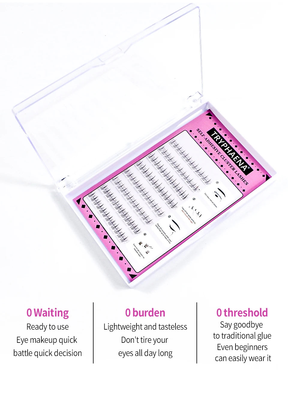 Lash Clusters Set No Glue Needed Self Adhesive Eyelashes Korean Makeup Natural Look Wispy Individual Eyelashes New Manga Lashes