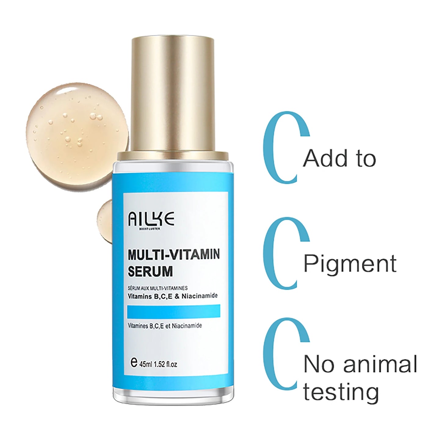 AILKE Multi-Vitamin Lightening Skin Set, Reduce Blemish, Absorbs Quickly Moisturizes with Vitamins B/C/E, Rejuvenates Skin