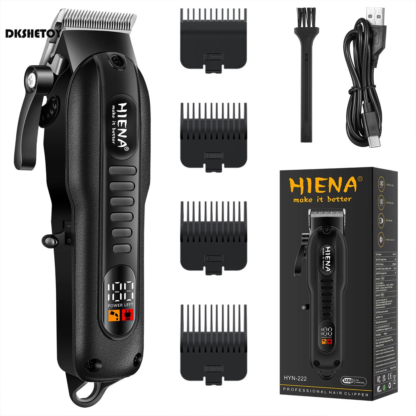 Professional Barber Clippers Digital Display Sharp Blade HYN-222 Electric Clipper for Haircut Beard Shaver Barbershop