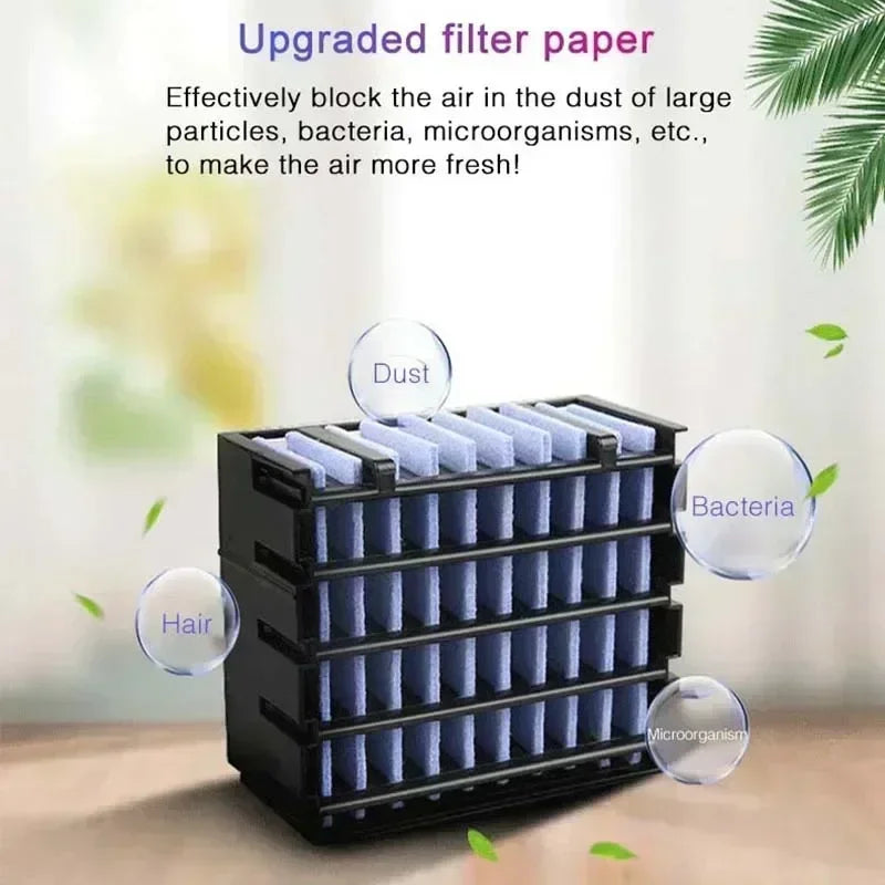 Air conditioning fan, mini air cooler, household cooling, small energy-saving, USB portable, small electric office