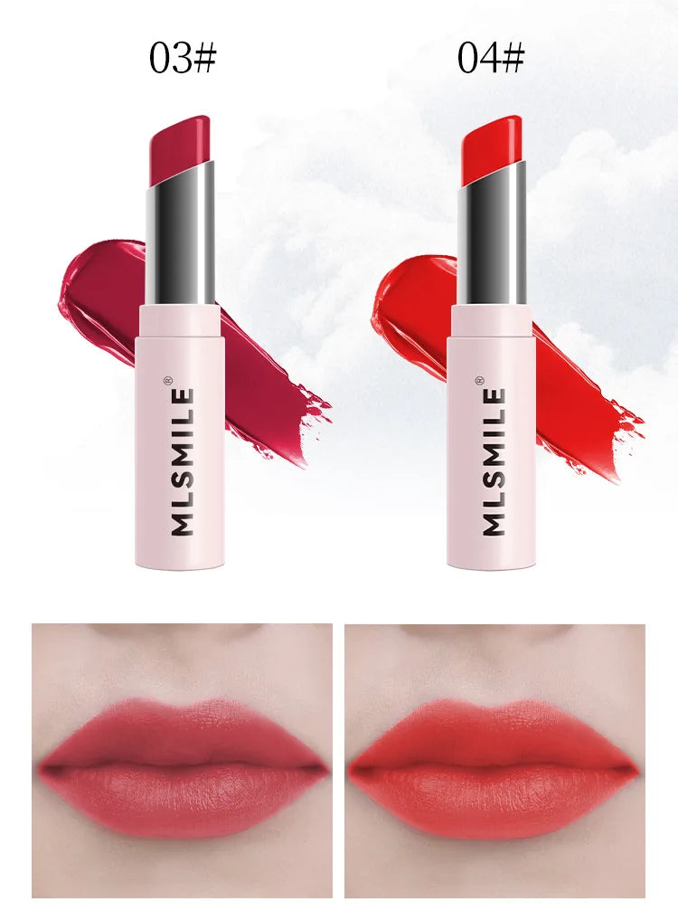 MLSMILE 6 Color Tube Lipstick natural long-lasting moisturizing moisturizing smooth gloss white and easy color lipstick