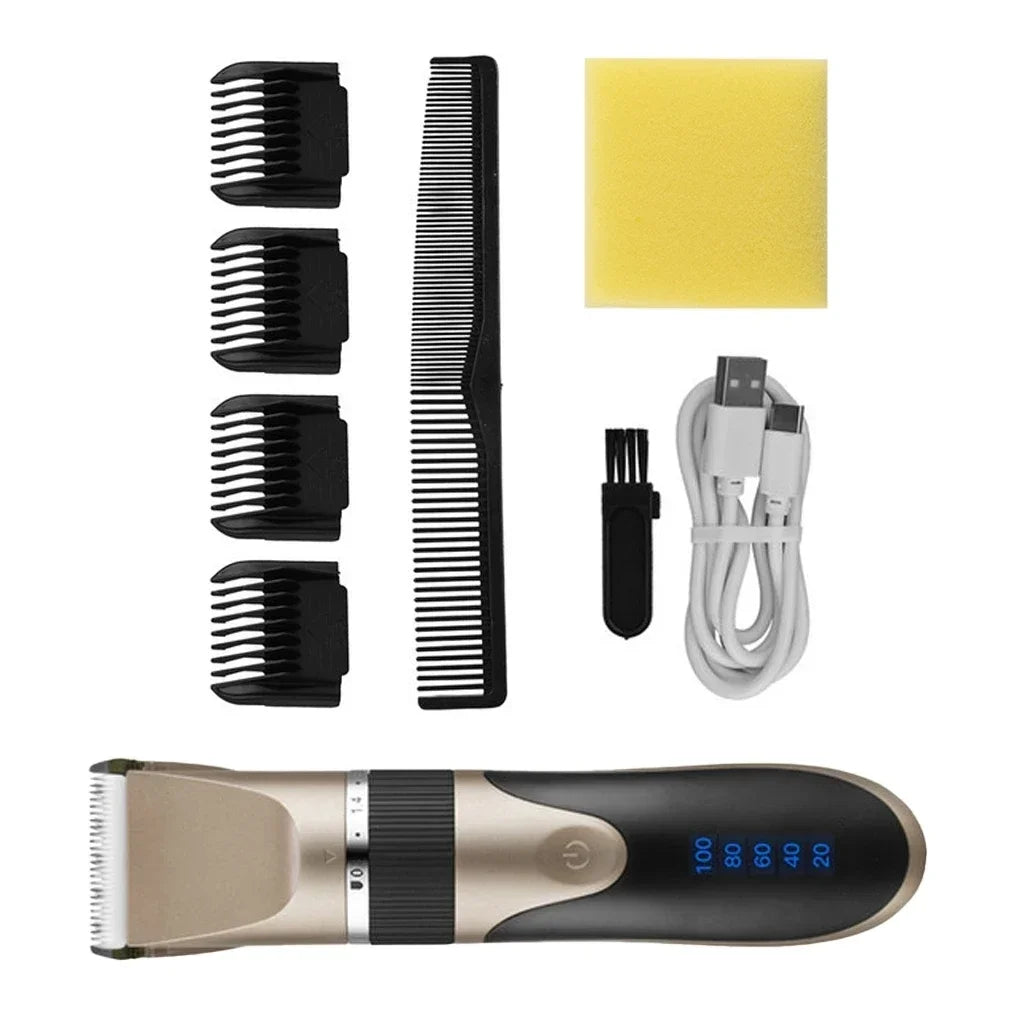 Professional electric barber clippers men barber beard trimmer rechargeable hair clippers ceramic blades hair trimmer