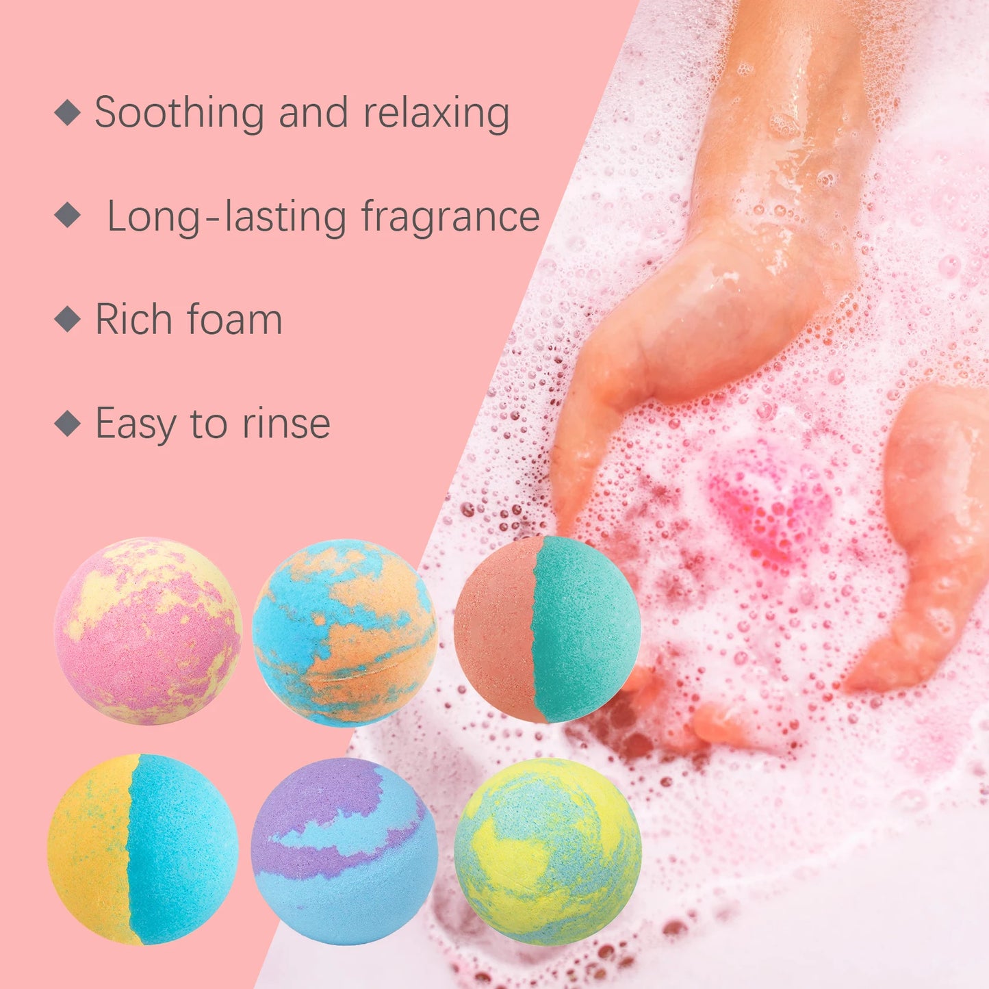 Bath Bombs Aromatherapy Body Relaxation Stress Relief Gentle Exfoliating Moisturize Tender Skin Bubble Bath Balls Christmas Gift