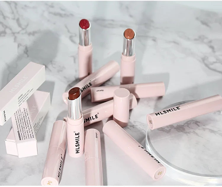 MLSMILE 6 Color Tube Lipstick natural long-lasting moisturizing moisturizing smooth gloss white and easy color lipstick