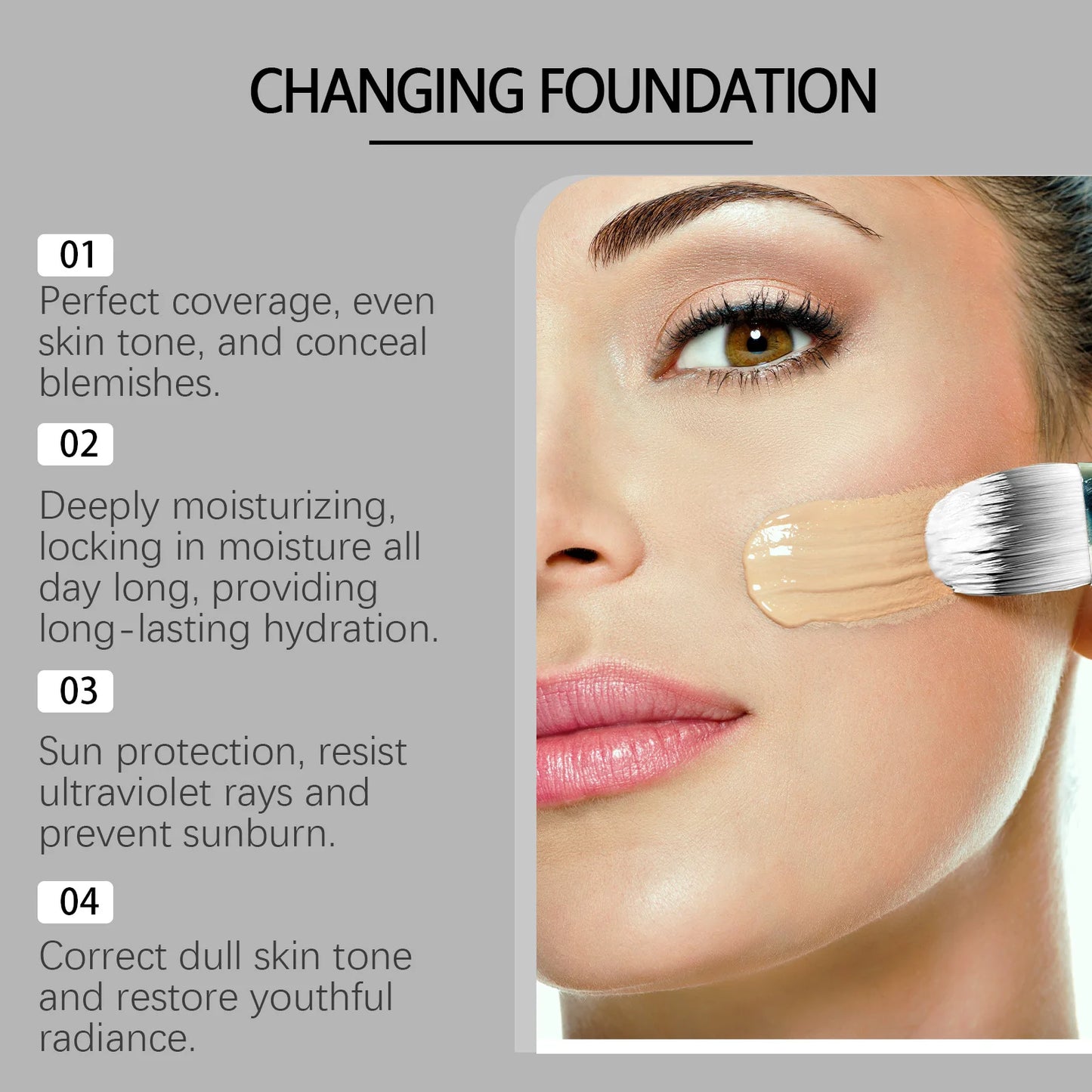 EELHOE Color Changing Foundation Liquid Waterproof Contour Concealer Soft Matte Long Lasting Hydrating Foundation Base Cosmetics