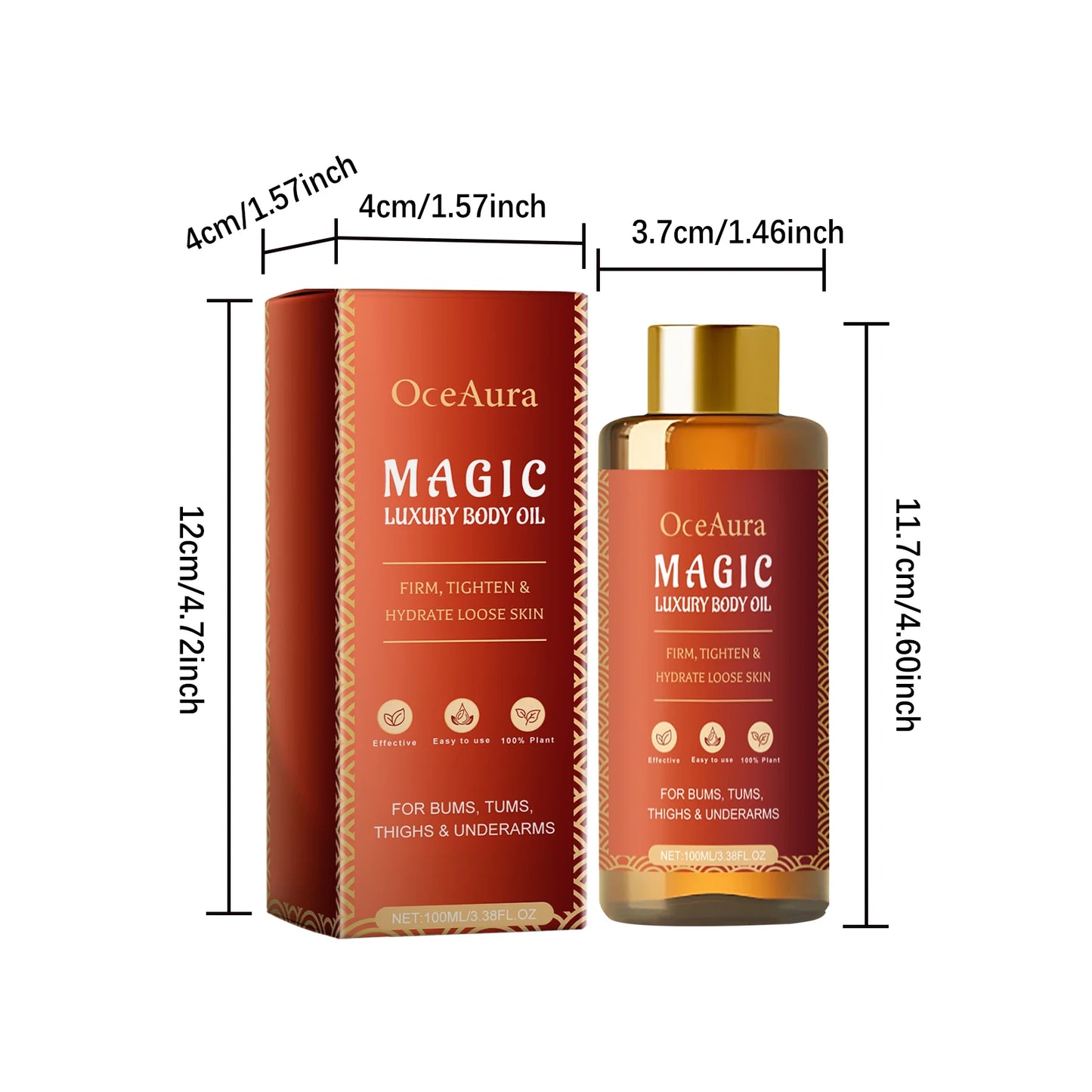 OCEAURA 3.38 OZ Magic Luxury Body Oil Deep Moisturizing Deeply Moisturizes Dry Skin Winter and Autumn Body Nourishing Oil