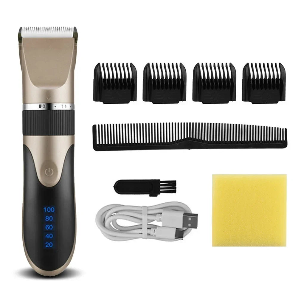 Professional electric barber clippers men barber beard trimmer rechargeable hair clippers ceramic blades hair trimmer