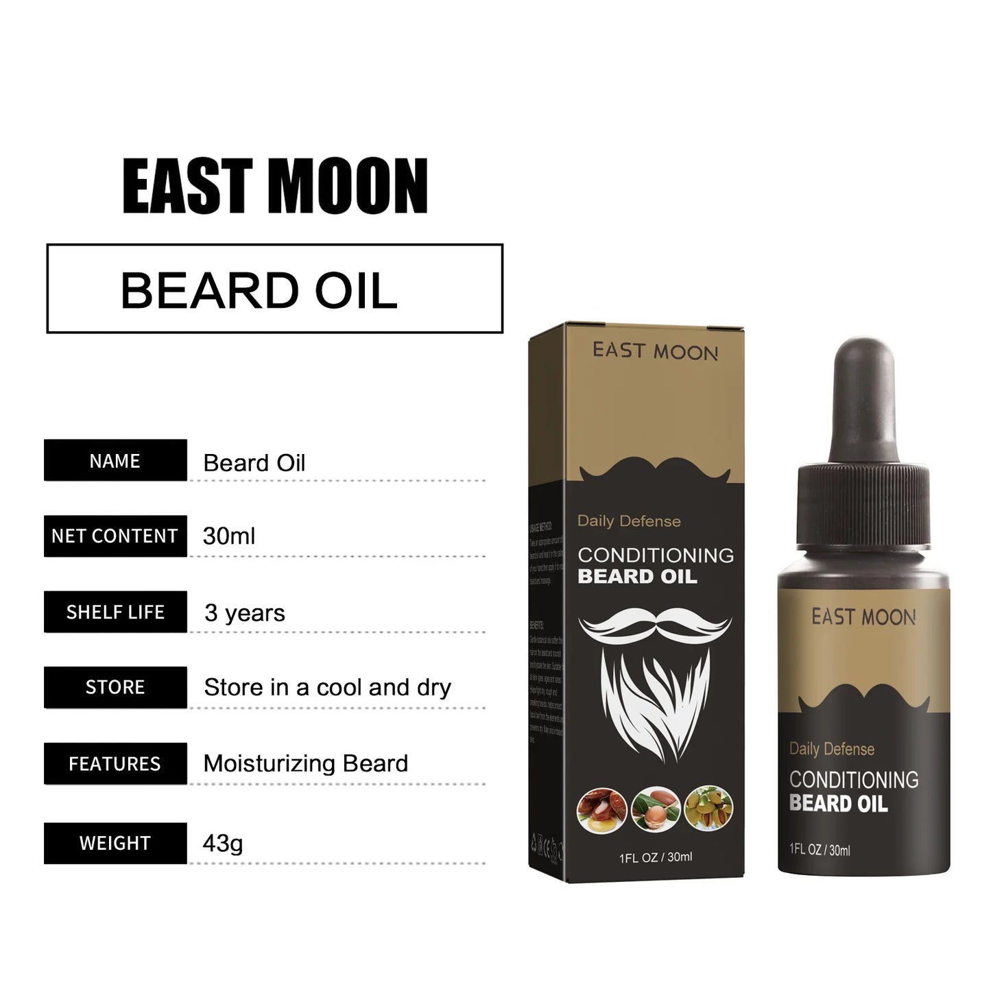Beard Oil Moisturizing Mustaches Conditioner Oil Shine Soften Beards Strengthens Mustaches Smooth Nourishing Beard Essential Oil