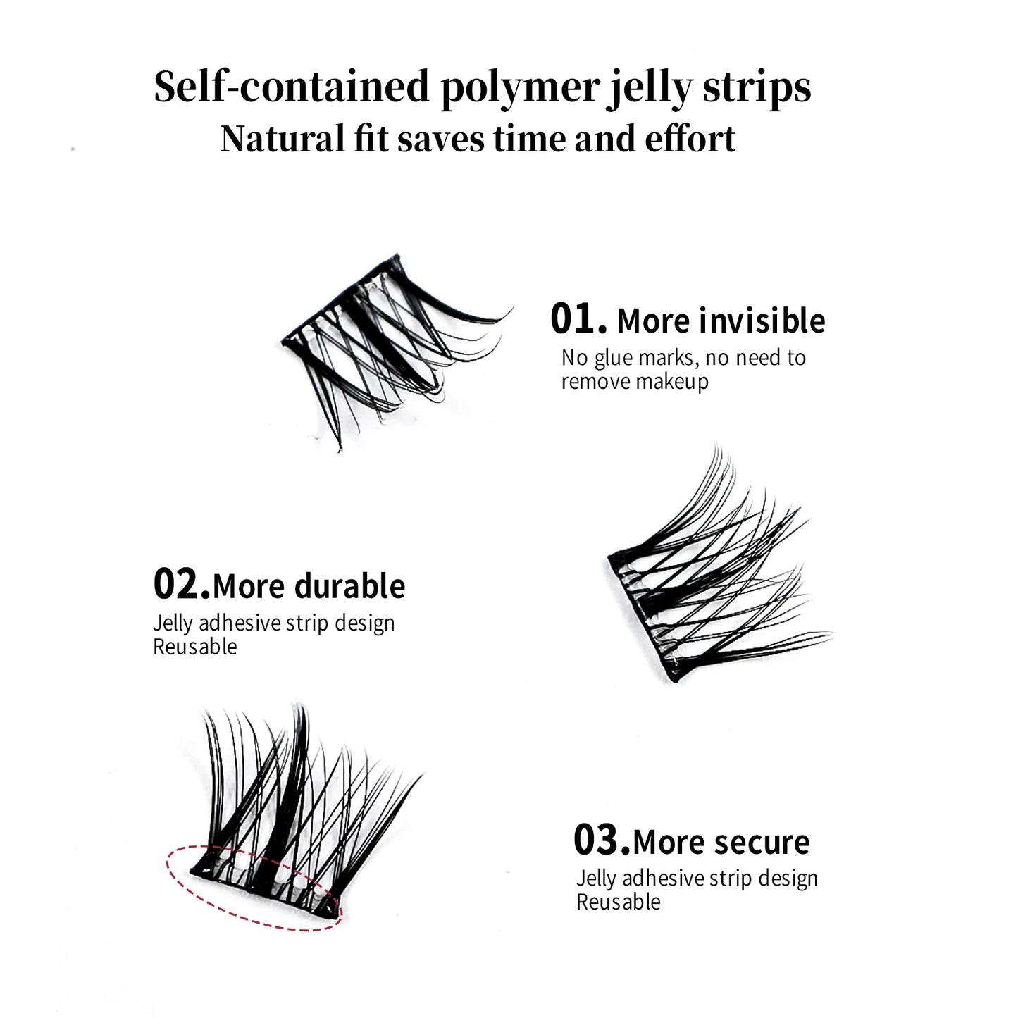 Lash Clusters Set No Glue Needed Self Adhesive Eyelashes Korean Makeup Natural Look Wispy Individual Eyelashes New Manga Lashes