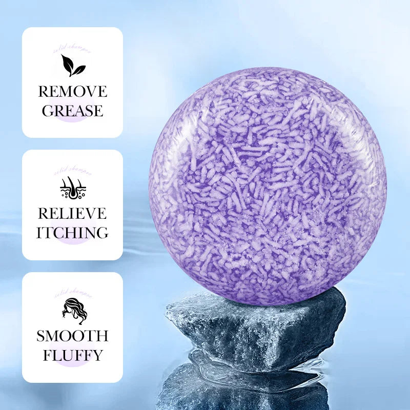 Lavender Shampoo Soap 1Box AntiDandruff & Anti-Itching Deep Cleansing Hair Care Strengthening Hair Roots Lightening & Revitalizi