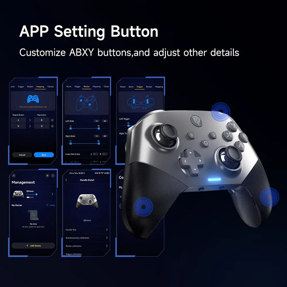 EasySMX X10 Hall Effect Controller (No Drift, No Deadzone),Wireless Bluetooth Controller with Motion Control For PC/Switch/Phone