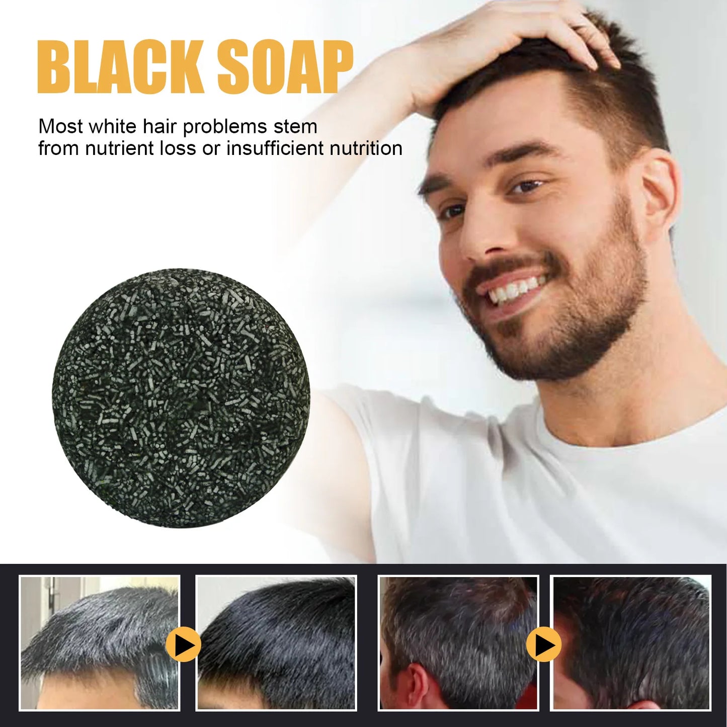 Hair strengthening shampoo soap, hair soap, cleansing scalp, soften hair strong hair, men and women usually hair care products,
