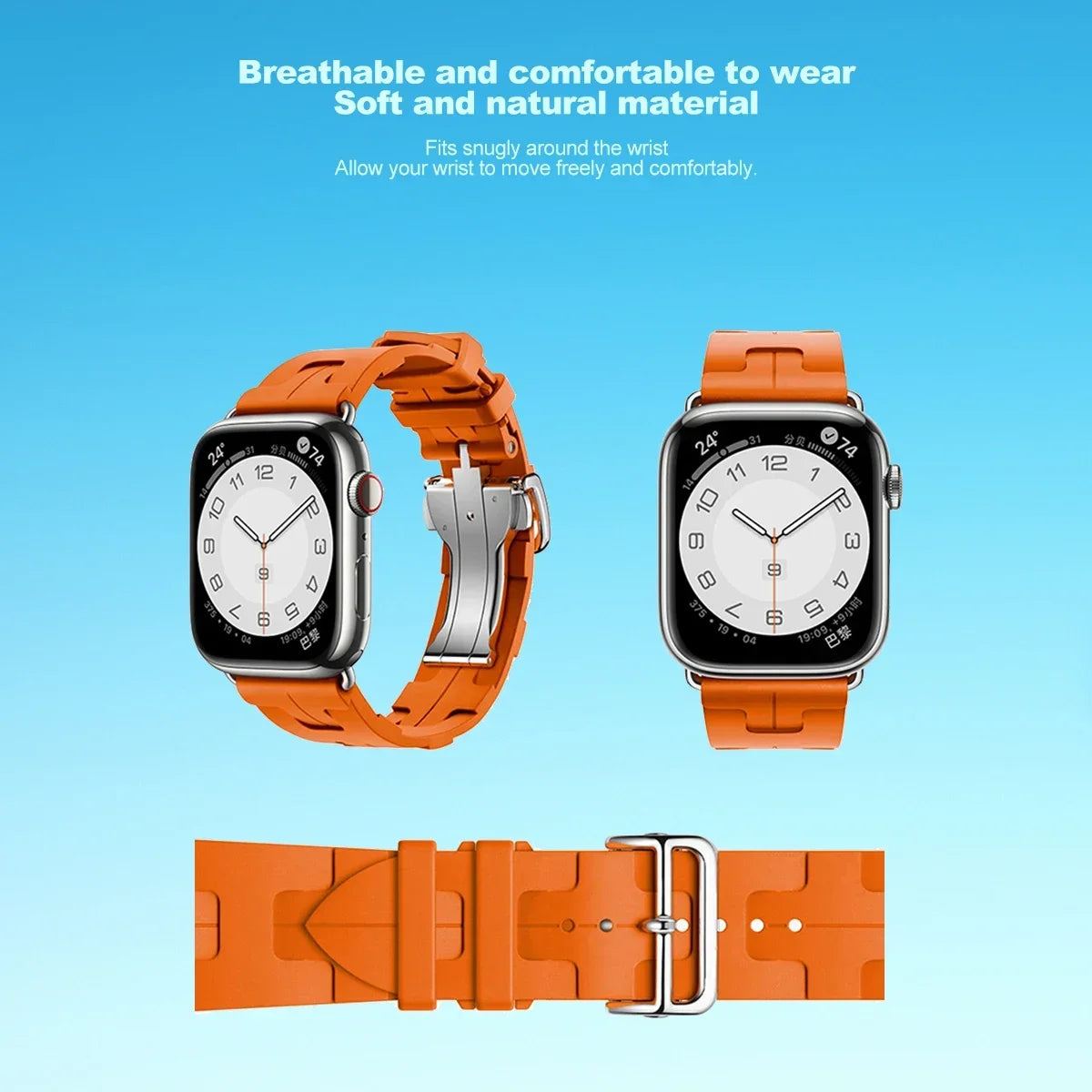 Kilim Single Tour Silicone Strap For Apple Watch Band 44mm 40mm 49mm 45mm 41mm 42mm bracelet iwatch series 9 se 3 6 7 8 ultra 2
