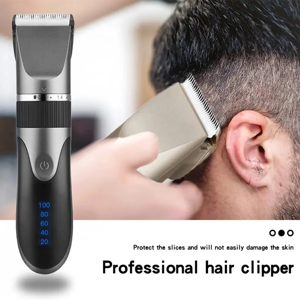 Professional electric barber clippers men barber beard trimmer rechargeable hair clippers ceramic blades hair trimmer