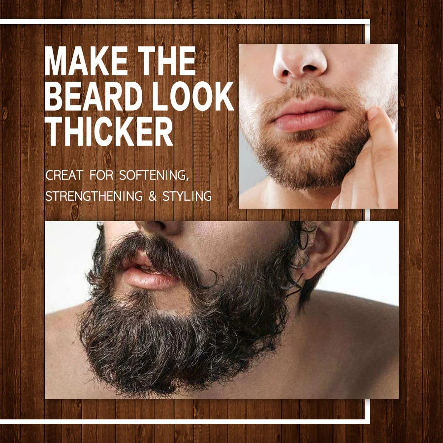 5pcs/set Beard Oil Balm for Men Beards Moisturizing Care Essential Oil for Promote Healthy Beards Growth Beard Styling Tool Kit