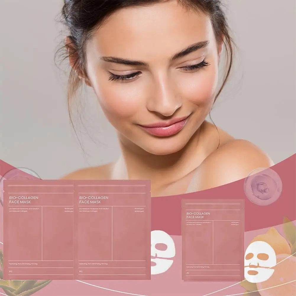 5/10pcs Collagen Face Mask Moisturizing Refreshing Brightening Nourish Deep Hydration Moisturizer Feels light Collagen Skin Care