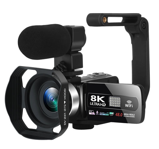 8K Professional Camcorder WIFI Digital Video Camera For Youtube Streaming Vlog Recorder 16X Time-Lapse Webcam Stabilizer Cam