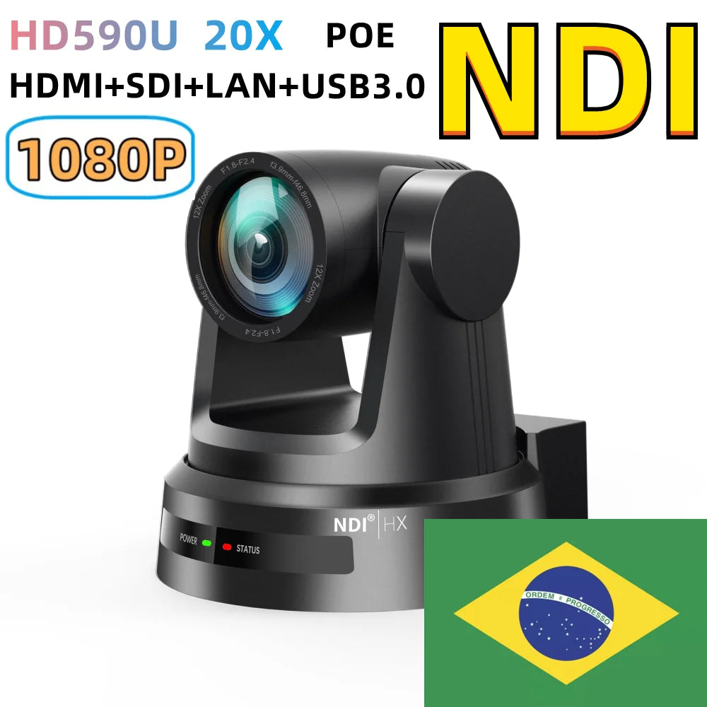 4K/1080P Video Conference Camera HDMI SDI LAN USB 12/20X NDI 60/30FPS AI Tracking for Church Meet Zoom Youtube Skype Live Stream