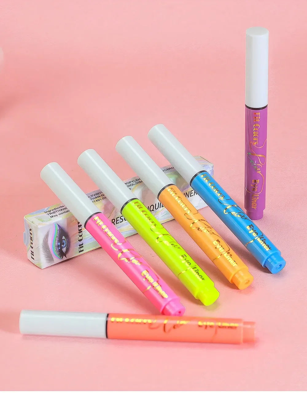 12Colors Liquid Eyeliner Neon Colored Halloween Liner Eyeliner Pen Waterproof UV Blacklight Fluorescent Face Body Paint Makeup