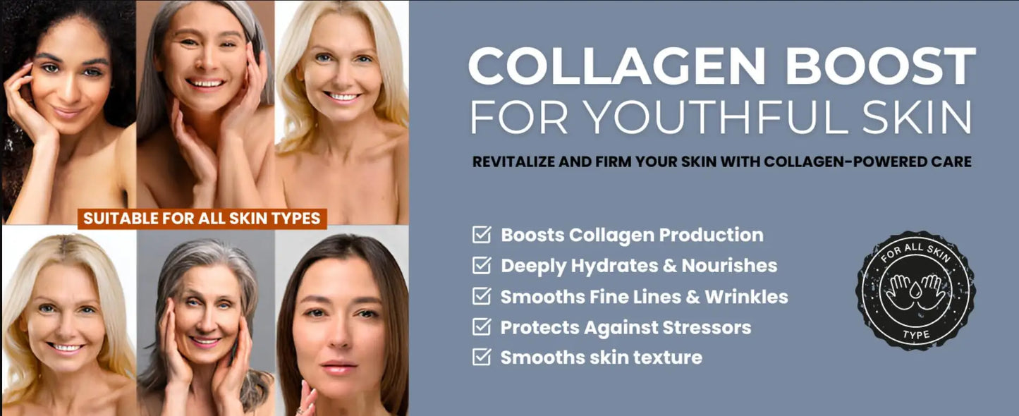 Collagen Face Moisturizer Anti Aging Effect Reducing Wrinkles Face Cream Peptide Rejuveneting Skin Elasticity and Hydration