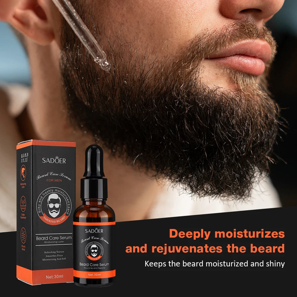 60ml Beard Oil For Men Deep Moisturizing Nourishing Beard Care Essence Oil Smooth Soften Shiny Anti-frizz Plant Beard Serum
