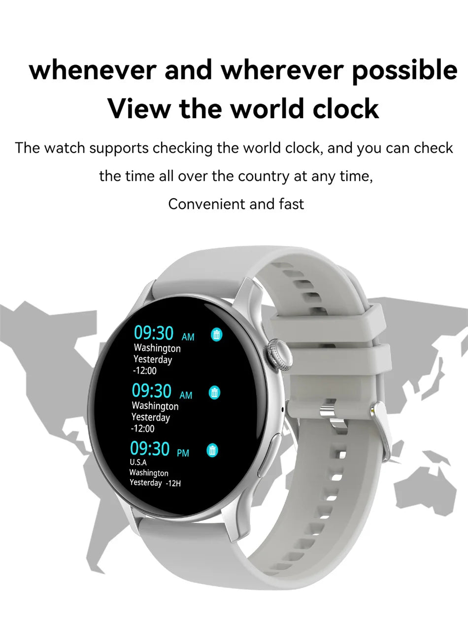 2024 GPS Smart Watch Women 1.43 Inch AMOLED 466*466 HD Screen Sport Heart Rate NFC Custom Dial Bluetooth Call Smartwatch Ladies