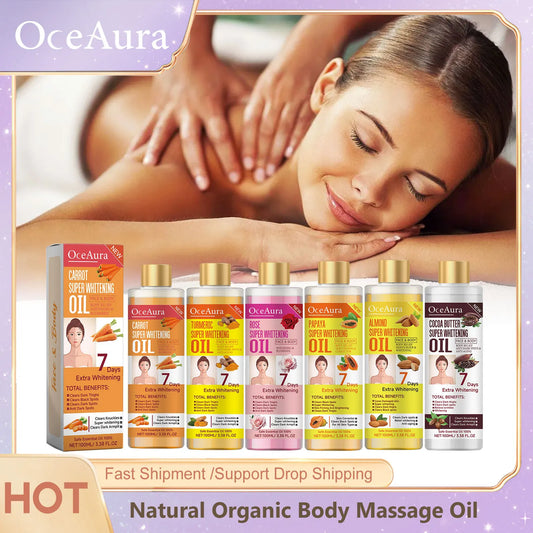Body Whitening Oil 100ml Natural Organic Relaxing Muscle Hydrating SPA Aromatherapy Skin Brightening Smoothing Body Massage Oil