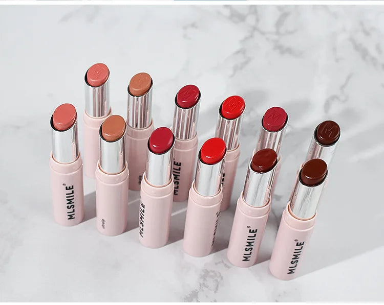 MLSMILE 6 Color Tube Lipstick natural long-lasting moisturizing moisturizing smooth gloss white and easy color lipstick