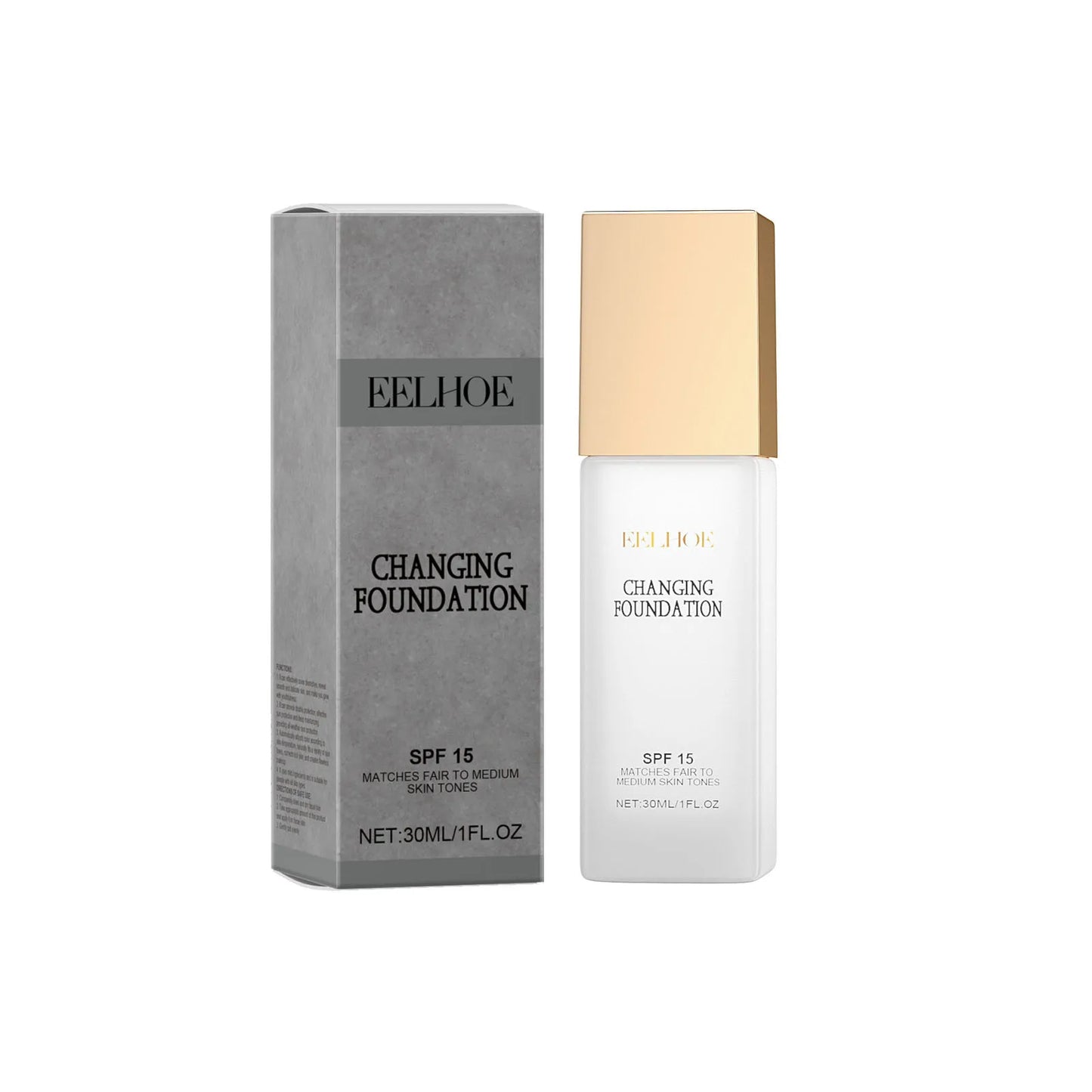 EELHOE Color Changing Foundation Liquid Waterproof Contour Concealer Soft Matte Long Lasting Hydrating Foundation Base Cosmetics