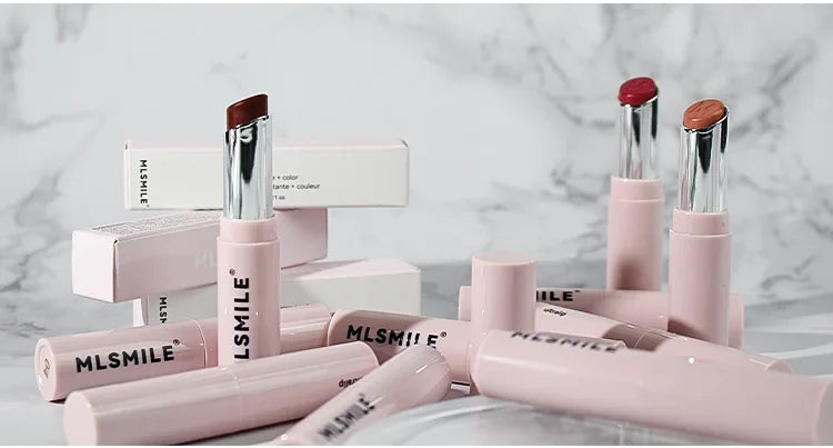 MLSMILE 6 Color Tube Lipstick natural long-lasting moisturizing moisturizing smooth gloss white and easy color lipstick