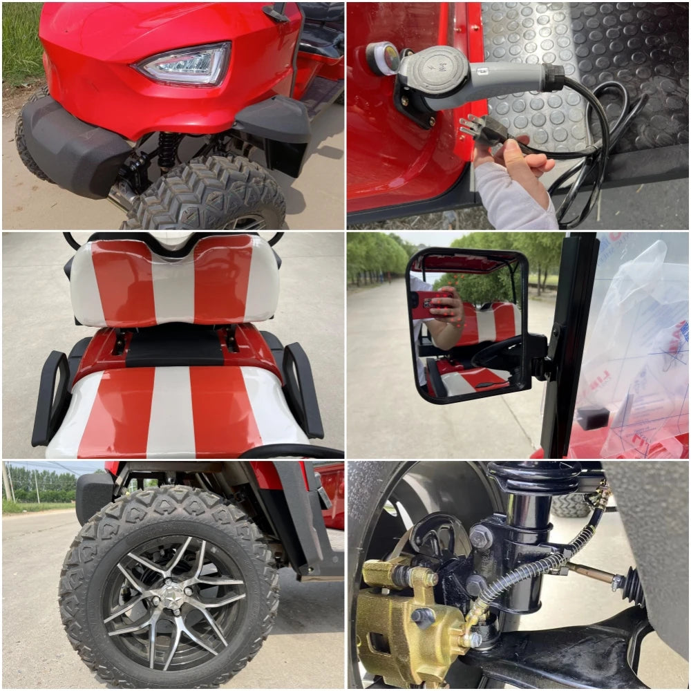 Brand New 4 Wheel Utility Vehicle 2 4 6 Seater 48/60/72V Electric Scooter Club Car Off Road Golf Cart With Rear Cargo Box