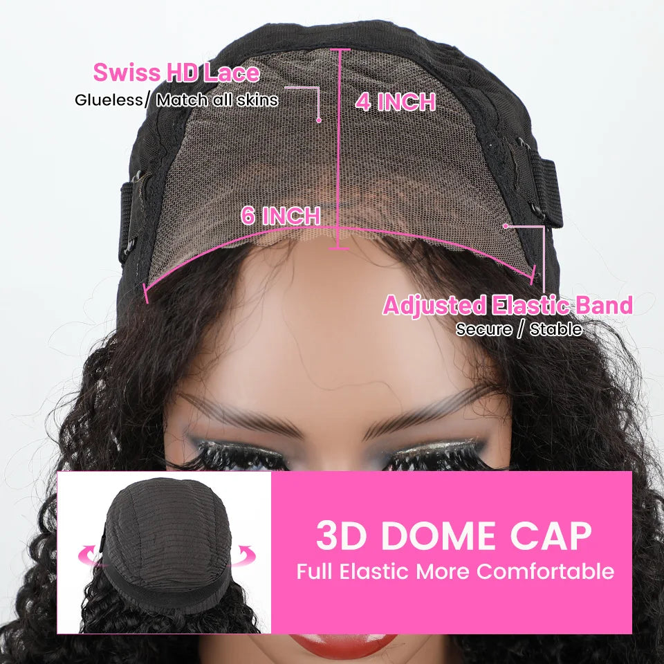 Wear Go Wig ISEE Hair Mongolian Water Wave 6x4 Glueless Preplucked Human Wigs Ready To Go Pre Cut Lace Easy Install HD Lace Wigs