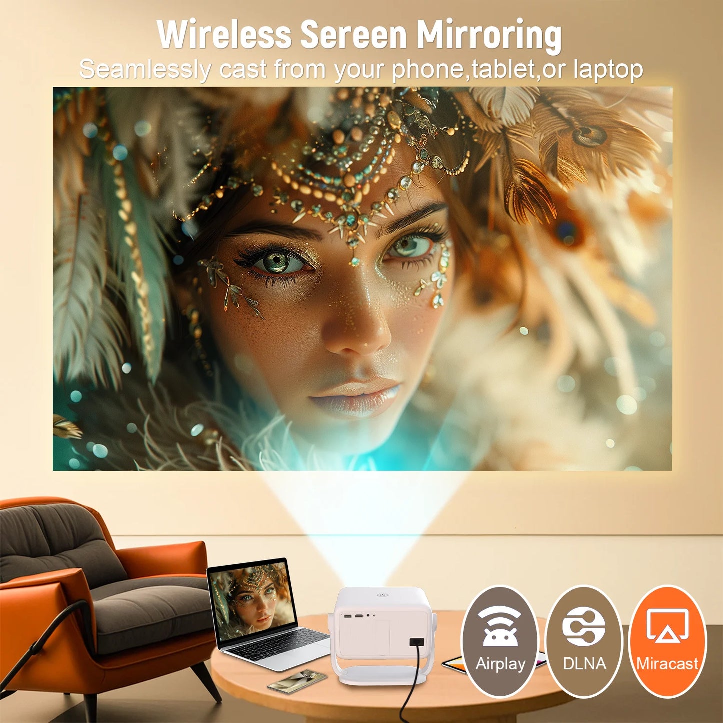 TP350 Netflix Certification Projector 4K Android 13 Native Wifi6 BT5.2 1080P 650ANSI Portable Projector Auto Keystone Correction